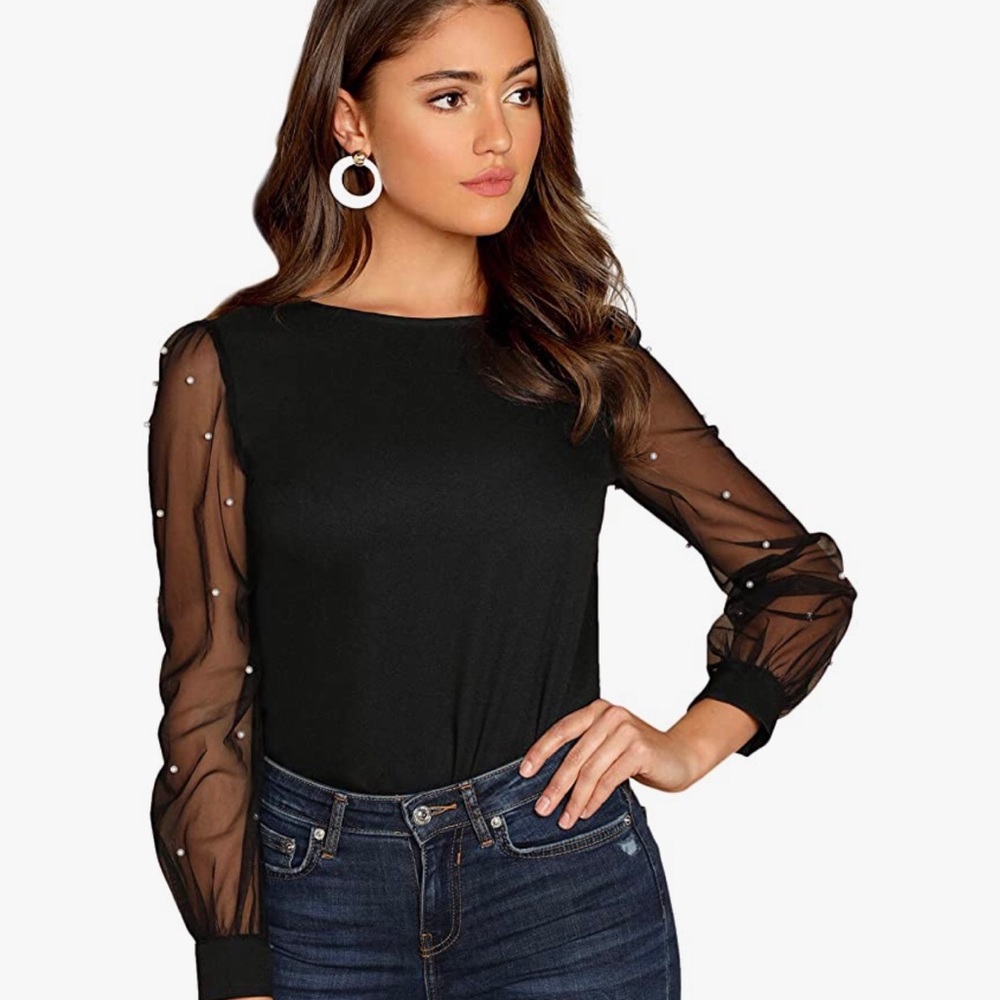 Black pearl long sleeve blouse size XL